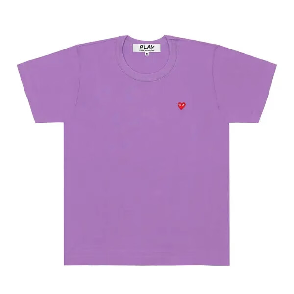t-shirt violet cdg avec mini cœur rouge