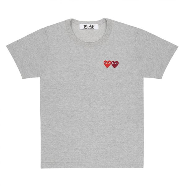 t-shirt play basic deux emblÈmes gris