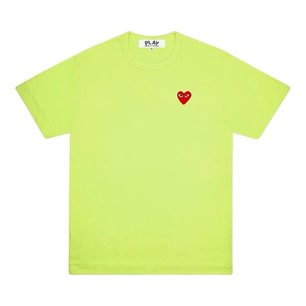 t-shirt vert cdg avec mini cœur rouge