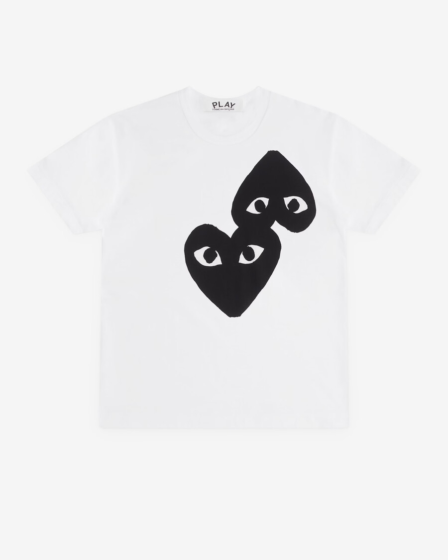 t-shirt play double heart blanc