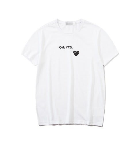 comme des garcons oh yes white tee
