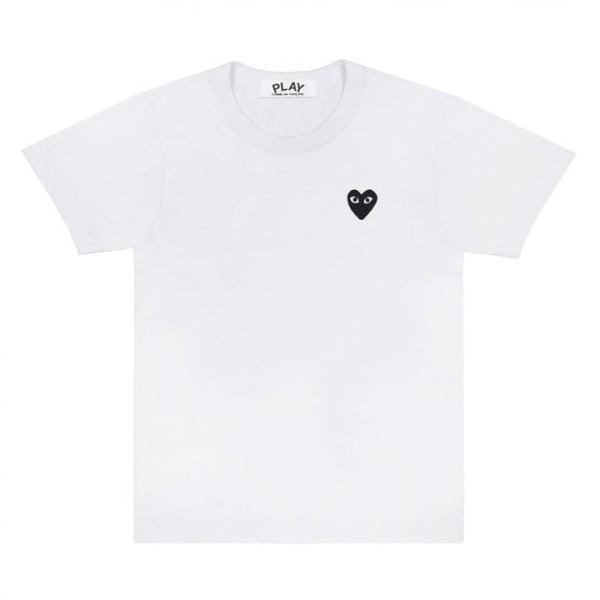 t-shirt play basic black emblem blanc
