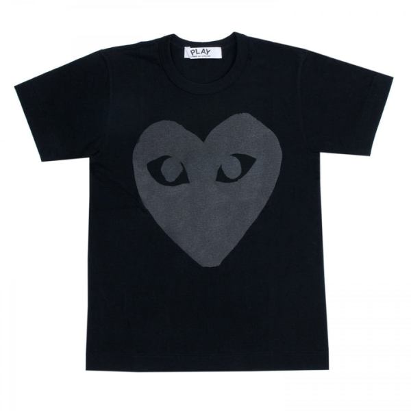 t-shirt play black avec impression cŒur noir