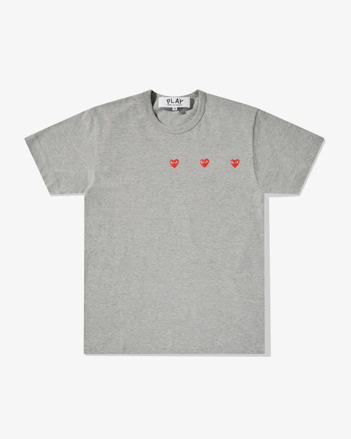 t-shirt gris play multi red heart