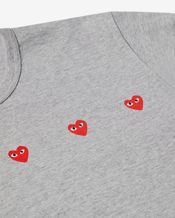 t-shirt gris play multi red heart