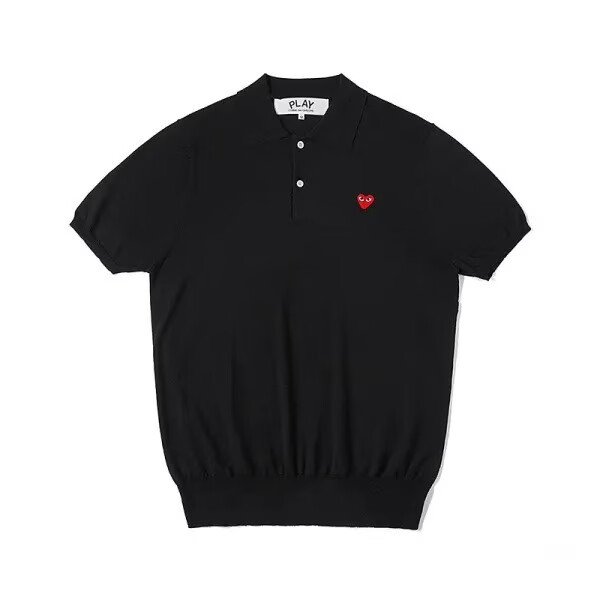 polo unisexe à manches courtes cdg play noir