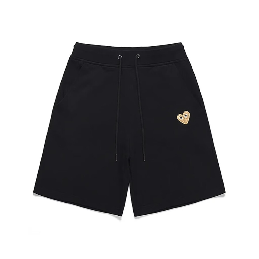 comme des garçons play short noir mini cœur doré