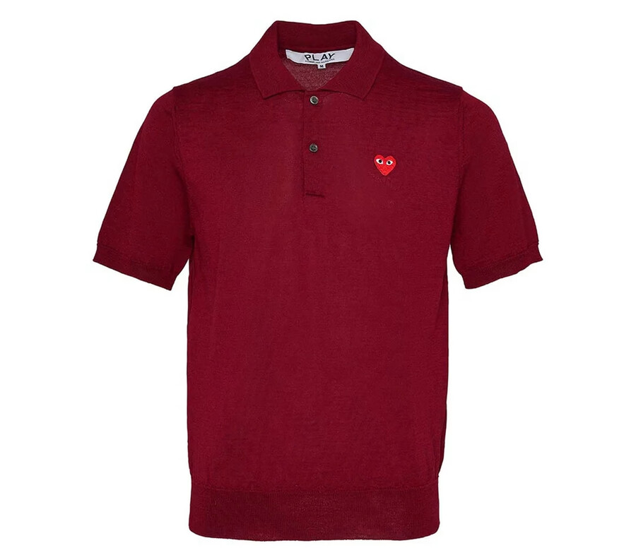 polo unisexe à manches courtes cdg play rouge