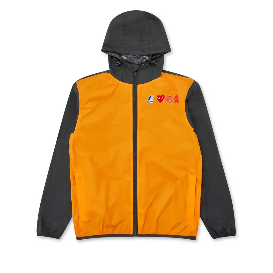 veste zippée cdg x k-way orange et noire